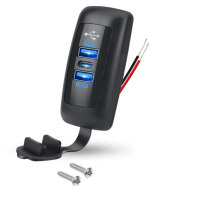 Pengecas USB kereta berpelbagai port 12V/24V untuk kereta, RV, perahu dan ATV — menyokong Pengecasan