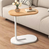 B-026White Black Coffee Table Wood Material 60cm High Sofa Side Table Oval Shape Steel Furniture Woo
