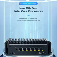 Tough Cases Fanless Mini Pc Core i7 1165G7 Processor 6Intel i211/i210 RJ45 LANs Pfsense Opnsense VPN Firewall Appliance With COM