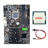 B250 BTC Mining Motherboard with G3930 CPU+Switch Cable LGA 1151 DDR4 12XGraphics Card Slot SATA3.0 for BTC Miner Mining