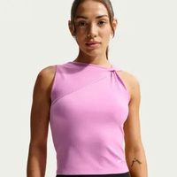 NIKE Women One Dri-Fit Tank Top Capsule Pakaian Fitness Wanita [IB9163-503] A/L Lt Magenta/White