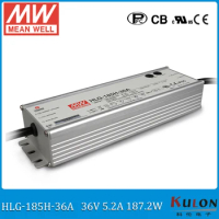 Original MEAN WELL HLG-185H-36A 185W 5.2A 36V meanwell adjustable LED Power Supply IP65 waterproof meanwell led driver with PFC