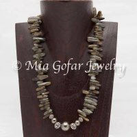 Kalung Manik batu  dengan Perak Bali
