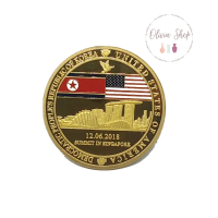 LIMITED!! Plate Koin Logam Summit In Singapura Korut Dan Amerika Antik