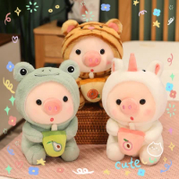 Boba Tea Bubble Tea Frog Plush Toy Pig Stuffed Piggy Animal Bunny Unicorn Tiger Pillow Milk Tea Cute Doll Kawaii Birthday Gifts