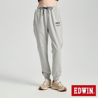 EDWIN 鬆緊綁繩運動束口褲-男款 銀灰色