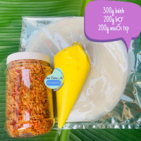 Bánh tráng phơi sương 300g, 200g bơ vàng, 200g muối ruốc hành