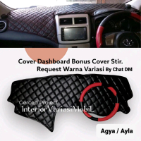 Cover dashboard Kulit + Sarung stier mobiL agya/ayla 2012-2022 motif wajik Car Kendaraan paket indik
