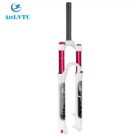 Mountain Bicycle Suspension Fork, MTB Bike Air Fork, Magnesium Alloy, Straight or Tapered, 26 ", 27.5", 29"