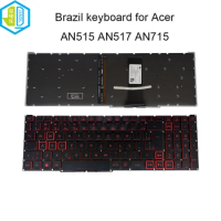 PT-BR Portuguese Keyboards Brazilian RGB Backlit Keyboard For Acer Nitro 5 AN515-54 AN515-43-R4C3 AN517-51 AN715-51 Red keycaps