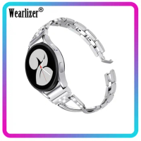 Wearlizer Bling Stainless Steel Band For Samsung Galaxy Watch 4 40/44mm Women 20mm Watch Band For Samsung Galaxy Watch 4 Classic