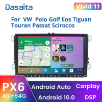 Dasaita For VW Jetta Passat Tiguan Polo Golf 5 6 Skoda Fabia EOS Rapid 2 Din Android Car Radio GPS Apple Carplay Android Auto