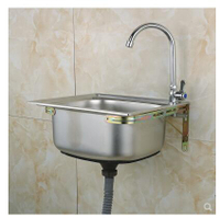 不鏽鋼水槽單槽 304不鏽鋼水槽大小單槽 帶支撐架子套餐 洗菜盆洗碗池洗手盆『XY29265』