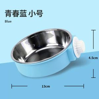 貓碗寵物碗食盆不鏽鋼貓咪懸掛式掛籠子貓糧兔子盆狗碗防打翻水碗