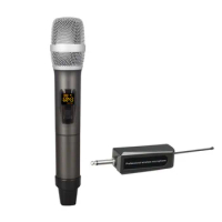 UHF Wireless Microphone System Microphone Transmitter Receiver Set Kit - Dual Battery Operated Handheld Dynamic Cordless