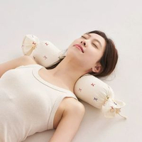 全城熱賣 - 全棉雙層紗頸椎枕圓柱枕頭護頸椎助睡眠成人枕芯糖果圓枕頸椎專用