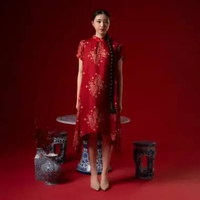 Lausboutique-Dress Qipao Liu-Seri Qing Hua-Dress Qipao Batik Kipas