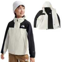 【The North Face】童 ANTORA TRICILIMATE 兩件式連帽保暖外套.風衣.夾克(8AKB-QLI 沙丘白)