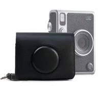 PU Leather Camera Case for Fuji Instax Mini EVO Camera Bag with Sling Black