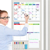 Magnetic Refrigerator Magnet Calendar Magnetic Whiteboard Wall Sticker Study Schedule Refrigerator Magnet Message Board