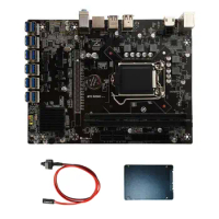 B250C BTC Mining Motherboard with 128G SSD+Switch Cable 12XPCIE to USB3.0 GPU Slot LGA1151 Computer Motherboard