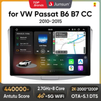 Junsun V3 Plus 2K QLED Wireless CarPlay Android Auto Car Intelligent Systems For VW Passat B6 B7 CC 2010 7870 2.7GHz Autoradio