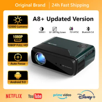 1080p Full HD Portable Projector 4K WiFi Two-Way Bluetooth Mini Projector Android Wireless Smart TV Video Home Theater Projector