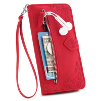 For Samsung Galaxy S22 Ultra S22+ 5G S20 FE 2022 Note 20Ultra S21 Plus S21+ Case Leather 7 Card Slot Multifunction Zipper Wallet