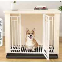 Solid wood dog cage, small dog, large dog villa, indoor dog house with toilet, pet kennel, wooden house