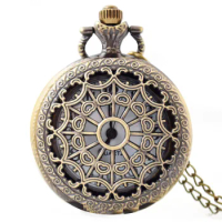 Antique Quartz pocket watch Hollow Pocket Fob Chain watch Vintage Pendant Necklace Pocket watch Men Women Gift Neck Chain watch
