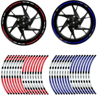 16 pieces Striped Motorcycle Wheel Sticker Car Reflective Rim Tape Motorcycle Bicycle Car Decal Waterproof Modification Sticker