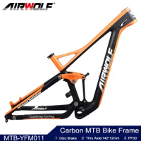 Airwolf T1000 Carbon MTB Frame 29er Full Suspension Mountain Bike Frame Disc Brake Racing Carbon Suspension Bicycle Frame
