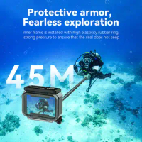 TELESIN For DJI ACTION 3 4 Waterproof Case 45M Underwater Diving Housing Cover for DJI OSMO ACTION 3 4 Camera Accessories