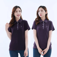 【遊遍天下】二件組女款格紋抗UV短袖機能POLO衫(M-5L 大尺碼)