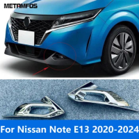 Accessories For Nissan Note E13 2020-2023 2024 Exterior Chrome Front Fog Light Lamp Cover Trim Foglight Frame Bezel Car Styling