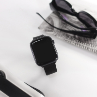 Apple Watch 全系列通用錶帶 蘋果手錶替用錶帶 磁吸彎折扣 編織尼龍錶帶 黑色