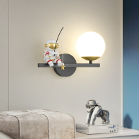 新款壁燈兒童房月球宇航員客廳背景臥室床頭燈創意簡約現代 全館免運