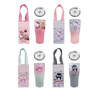 【收納王妃】三麗鷗 曲線杯保溫提袋組 Hello kitty 美樂蒂 酷企鵝 保溫杯 飲料提袋 凱蒂貓(容量約 900ml)
