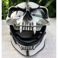Soft Skull Mask Decoration for Motorcycle Helmet Skull Skeleton Visor with Lens Halloween Party Cosplay Mask