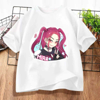 100CM-5XL Huntrix Shirt Kpop Demon Hunters T Shirts Saja Boys T Shirt Mira Rumi Zoey Top Kids Adult
