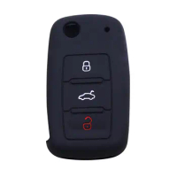 Silicone Car Key Case Key Cover Holde for Touran T-Roc Tiguan - Seat Leon 3 Ibiza 4/5 Toledo 4 Arona Ateca Skoda Rapid Spaceback
