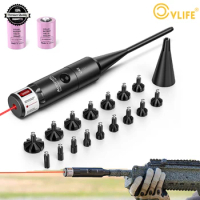 CVLIFE Red Laser Bore Sight Kit Multiple Caliber For 177 to 12GA Caliber with Big Press Switch BoreSighter with 17 Accessories