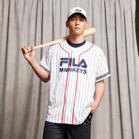 FILA x Rakuten 樂天聯名 短袖球衣-白色 1TEZ-1837-WT