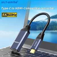 4K60Hz Type C to HDMI-Compatible Converter USB C to HDMI Adapter for Macbook Samsung Laptop Projector iPad Phone to HD Cable
