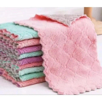 50 Pcs Kain Lap Microfiber Serbet / Lap Dapur Kemas Plastik Dihiasi Kertas Rustik Tulisan Terima Kas