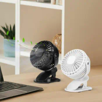 USB Clip Fan Cooling Fan USB-Powered Mini Desktop Fan With Clamp 360-Degree Rotating Quiet Operation 3 Speeds Table Fan For