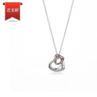 二手品 Tiffany&amp;Co. Open Heart雙心18K玫瑰金+925純銀項鍊(迷你)