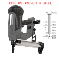 Air Insert 18V Concrete Nail Gun Steel Nail Gun Steel Pins Gun For Frame Trunking Tube Concrete Match Makita Battery （BODY ONLY)