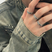Original Vintage Membuat Negara Tua Angin Bunga Bunga Cincin Buka Pria Wanita Naga Tatu Naga Slice C