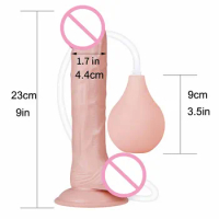 Realistic Squirting Dildo Ejaculating Dildo with Enema Bulb,Big Anal Dildo Strap on Huge Dildo Suction Cup Dildo Women Sex Toy